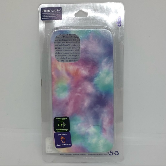 NWT Claire’s Tie-Dye Cloud iPhone 12 / 12 Pro Soft Case Purple Blue Pink - Picture 3 of 5